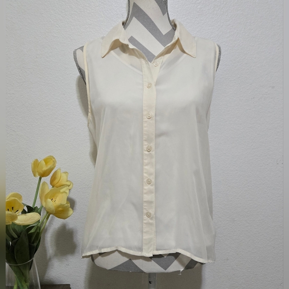 FULL TILT Sheer Cream Color Sleeveless Racerback Lace Top Size XL - Picture 2 of 6